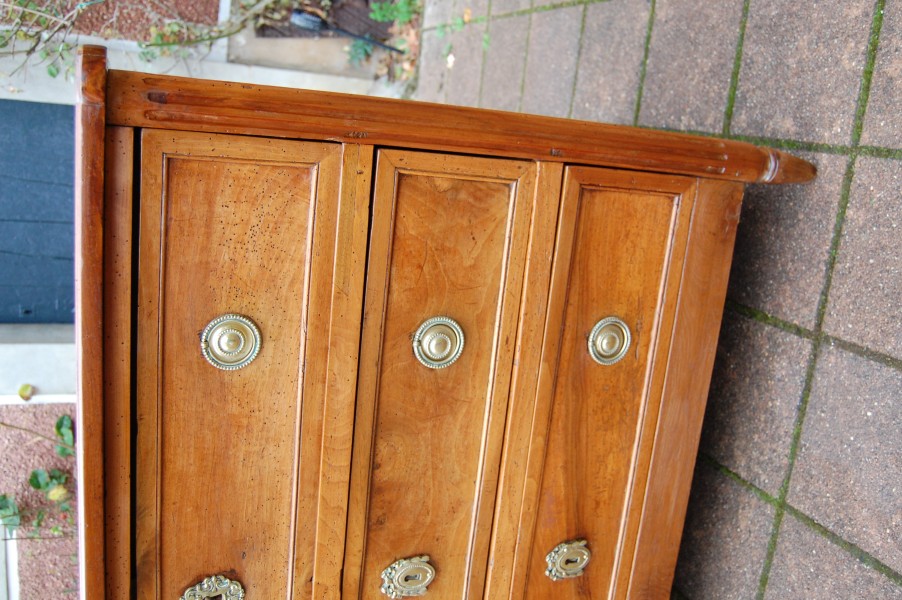 Commode secrtaire d poque Louis XVI en noyer du 18e sicle