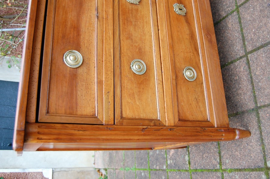 Commode secrtaire d poque Louis XVI en noyer du 18e sicle