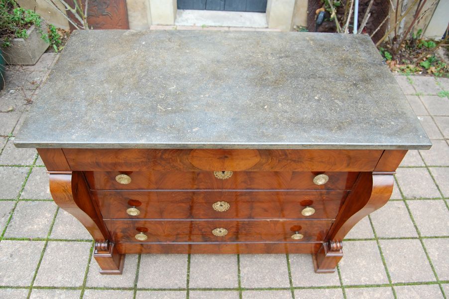 Commode d poque restauration Louis Philippe en noyer du 19e sicle