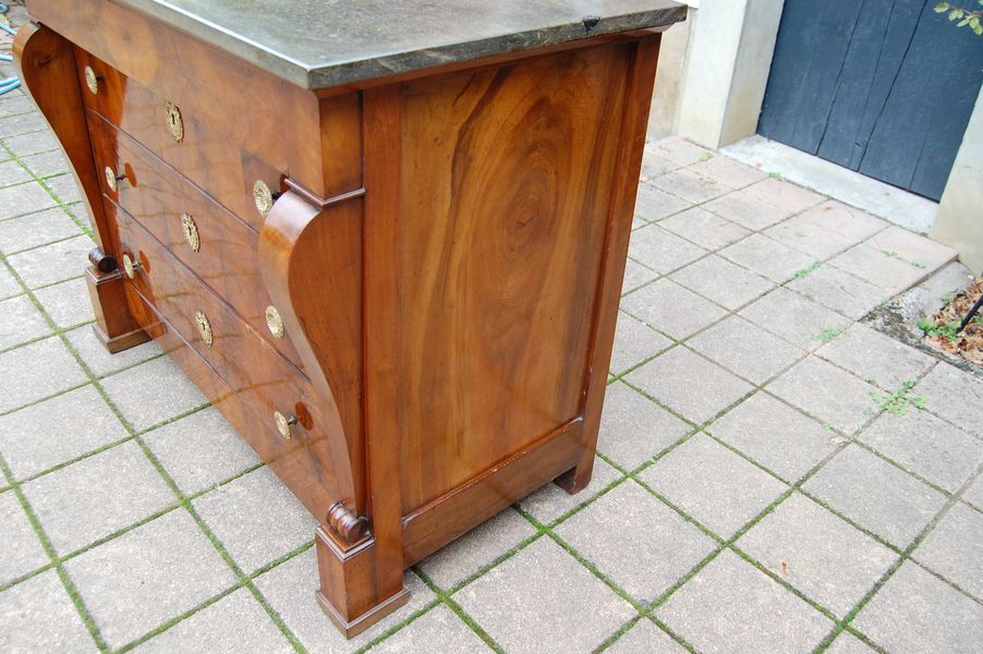 Commode d poque restauration Louis Philippe en noyer du 19e sicle