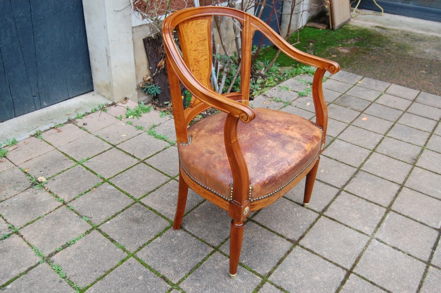 Fauteil de bureau Napol�on III en acajou