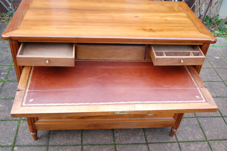 Commode secrtaire d poque Louis XVI en noyer du 18e sicle