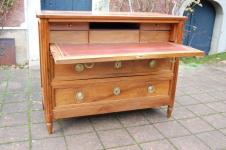 Commode secrtaire d poque Louis XVI en noyer du 18e sicle