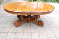 Table Napol�on III en noyer 18 � 20 couverts du 19e si�cle
