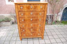 Commode chiffonnier d �poque Louis XVI en noyer du 18e si�cle